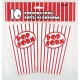 Gobelet Pop corn 75 cl X 10 rouge et blanc