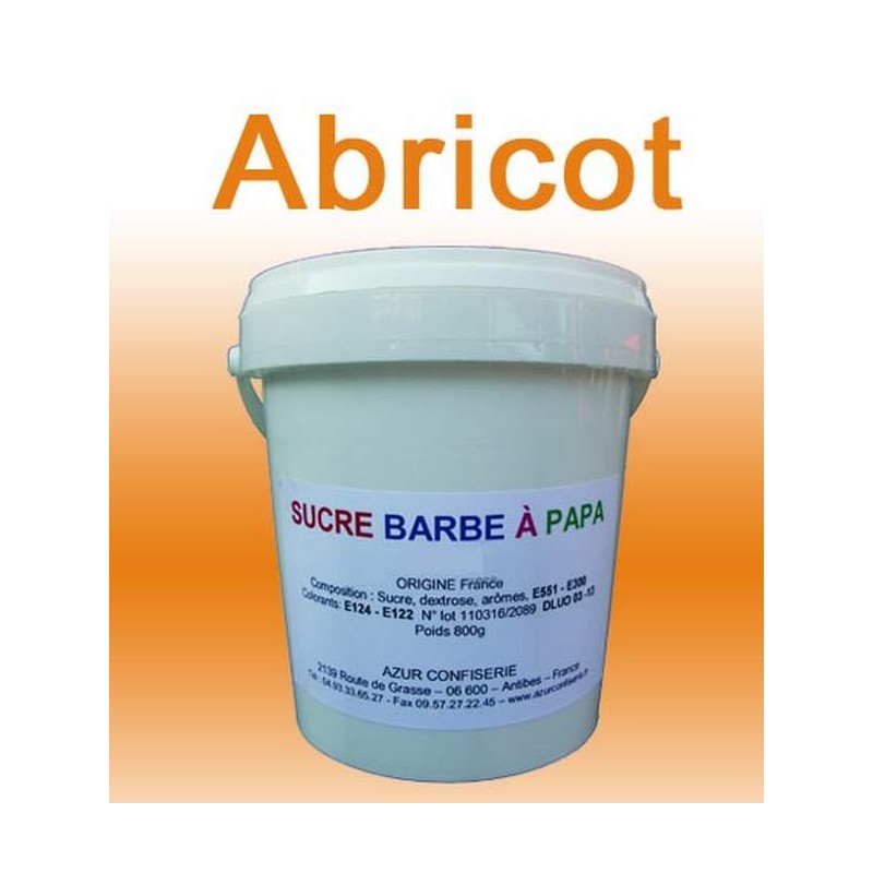 Sucre à barbe à papa Abricot 1000g - Azur Confiserie