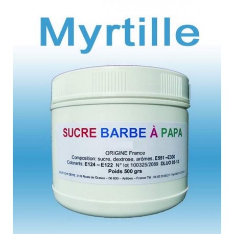 Sucre à barbe à papa Myrtille 500g