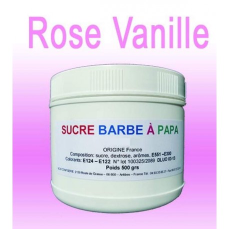 Sucre barbe à papa Rose Vanille 500g