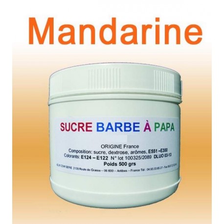 Sucre à barbe à papa Mandarine 500g