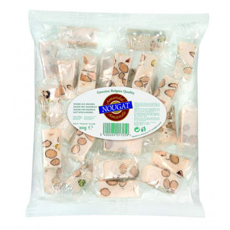 Nougat Tendre aux Amandes 28% Sachet de 300 grs