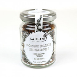 Poivre Rouge de Kampot Bio pot de 50 Grs