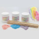 Sucre à barbe à papa lot de 3 X 450 g (Fraise - Schtroumpfou - Licorne) + 50 bâtons