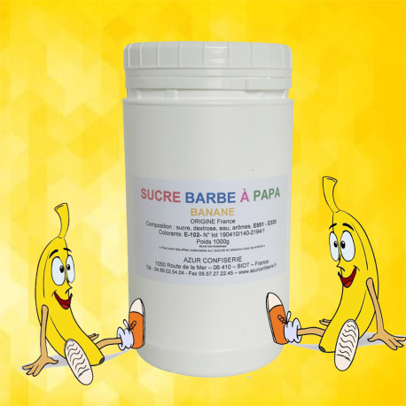 Sucre à barbe à papa Banane 1000 g