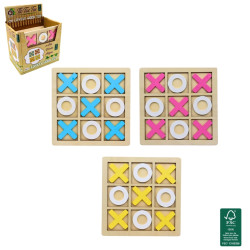 Jeu TIC TAC TOE en bois 14 x 14 cm