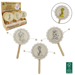 Tambourin en bois à colorier vendu x 12