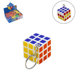 Lot 12 porte-clés jeu patience cube 3,5cm