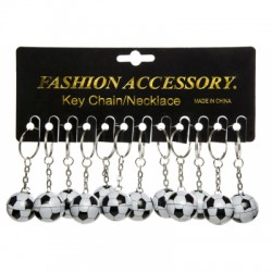 12 Porte-clés ballon de foot en métal