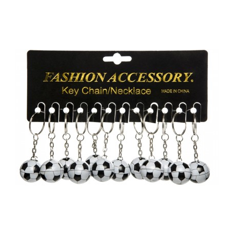 12 Porte-clés ballon de foot en métal