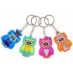 Porte-clés chouette 5 cm kermesse x 12