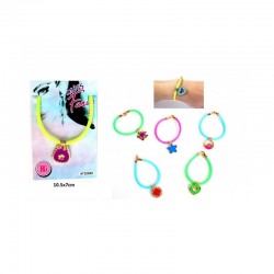Bracelet silicone avec pendentif 6 assortiments vendu par 48