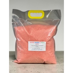 2 Sachets Recharges de 5 kg de Sucre barbe à papa coloré et arômatisé au choix et 200 batons